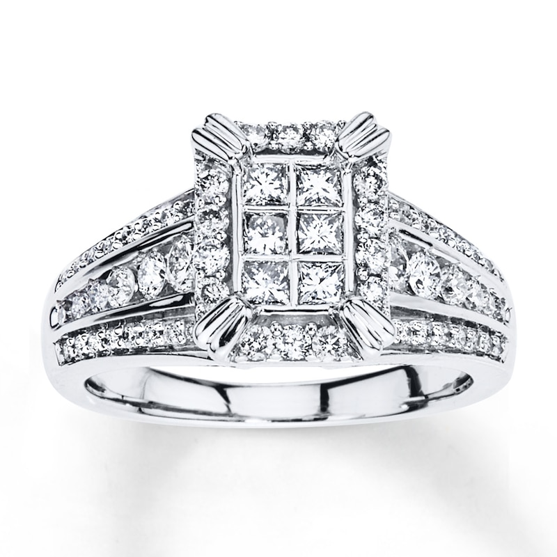 Previously Owned Diamond Ring 1 ct tw Princess-cut 14K White Gold | Kay