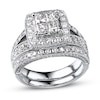 Thumbnail Image 1 of Previously Owned Diamond Bridal Set 1-7/8 ct tw Princess/Round 14K White Gold