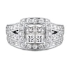 Thumbnail Image 4 of Previously Owned Diamond Bridal Set 1-7/8 ct tw Princess/Round 14K White Gold