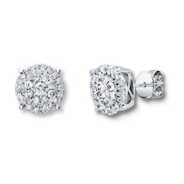 Previously Owned Diamond Earrings 1 carat tw Round-cut 14K White Gold