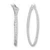 Thumbnail Image 1 of Previously Owned Hoop Earrings 1/6 ct tw Diamonds Sterling Silver