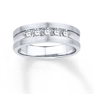 Previously Owned Men's Diamond Wedding Band 1/2 ct tw Round-cut 10K ...