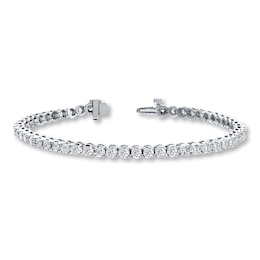 Previously Owned Diamond Tennis Bracelet 4 carat tw Round-cut 14K White Gold 7&quot;