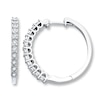 Thumbnail Image 1 of Previously Owned Diamond Hoop Earrings 1/4 ct tw Round-cut 10K White Gold