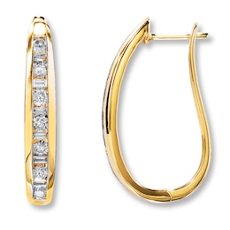 Previously Owned Diamond Hoop Earrings 1 carat tw 14K Yellow Gold