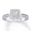 Thumbnail Image 0 of Previously Owned THE LEO Diamond Ring 3/4 ct tw Princess & Round-cut  14K White Gold