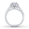 Thumbnail Image 1 of Previously Owned THE LEO Diamond Ring 3/4 ct tw Princess & Round-cut  14K White Gold