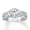 Thumbnail Image 0 of Previously Owned Leo Engagement Ring 1-1/8 ct tw Round-cut Diamonds 14K White Gold