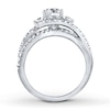 Thumbnail Image 1 of Previously Owned Leo Engagement Ring 1-1/8 ct tw Round-cut Diamonds 14K White Gold