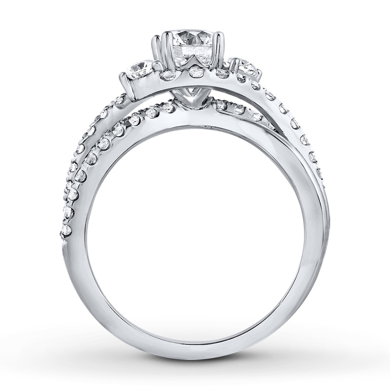 Previously Owned Leo Engagement Ring 1-1/8 ct tw Round-cut Diamonds 14K White Gold