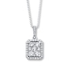 Thumbnail Image 1 of Previously Owned Diamond Necklace 3/4 ct tw Round-cut 14K White Gold