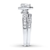 Thumbnail Image 3 of Previously Owned Diamond Bridal Set 1-1/5 ct tw Pear & Round-cut 14K White Gold