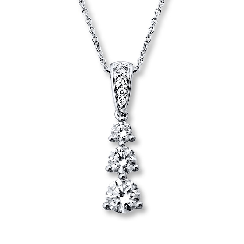 Main Image 1 of Previously Owned Necklace 1 ct tw Diamonds 18K White Gold