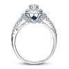 Thumbnail Image 1 of Previously Owned Engagement Ring 3/4 ct tw Round-cut Diamonds 14K White Gold