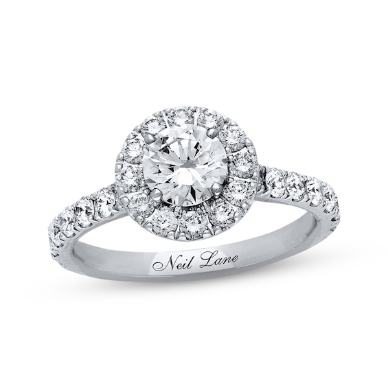 Previously Owned Neil Lane Diamond Engagement Ring 1-7/8 ct tw Round-cut 14K White Gold