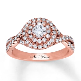 Previously Owned Neil Lane Engagement Ring 7/8 ct tw Round-cut 14K Rose Gold