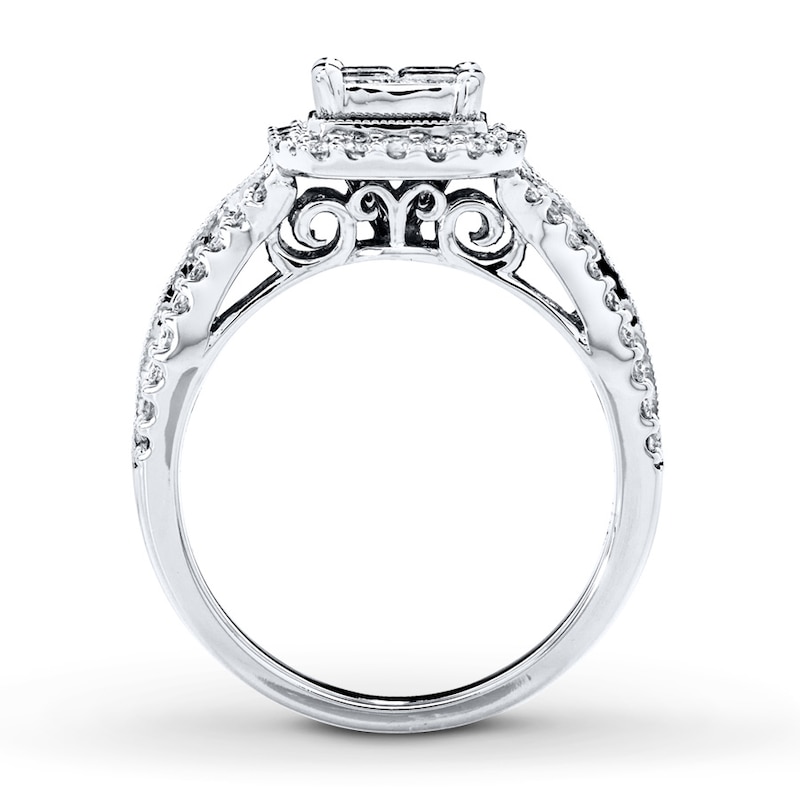 Previously Owned Diamond Engagement Ring 1 ct tw Princess & Round-cut ...