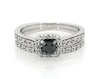 Thumbnail Image 1 of Previously Owned Black & White Diamond Bridal Set 1/2 ct tw 10K White Gold