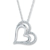 Thumbnail Image 0 of Previously Owned Diamond Heart Necklace 1/4 ct tw Round-cut Sterling Silver
