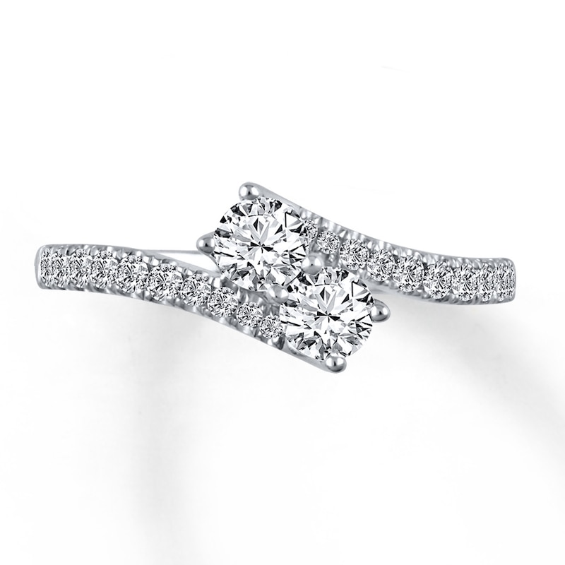 Main Image 1 of Previously Owned Ever Us Diamond Ring 3/4 ct tw Round-cut 14K White Gold