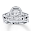 Thumbnail Image 1 of Previously Owned Diamond Bridal Set 1-1/3 ct tw Round-cut 14K White Gold