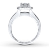 Thumbnail Image 2 of Previously Owned Diamond Bridal Set 1-1/3 ct tw Round-cut 14K White Gold