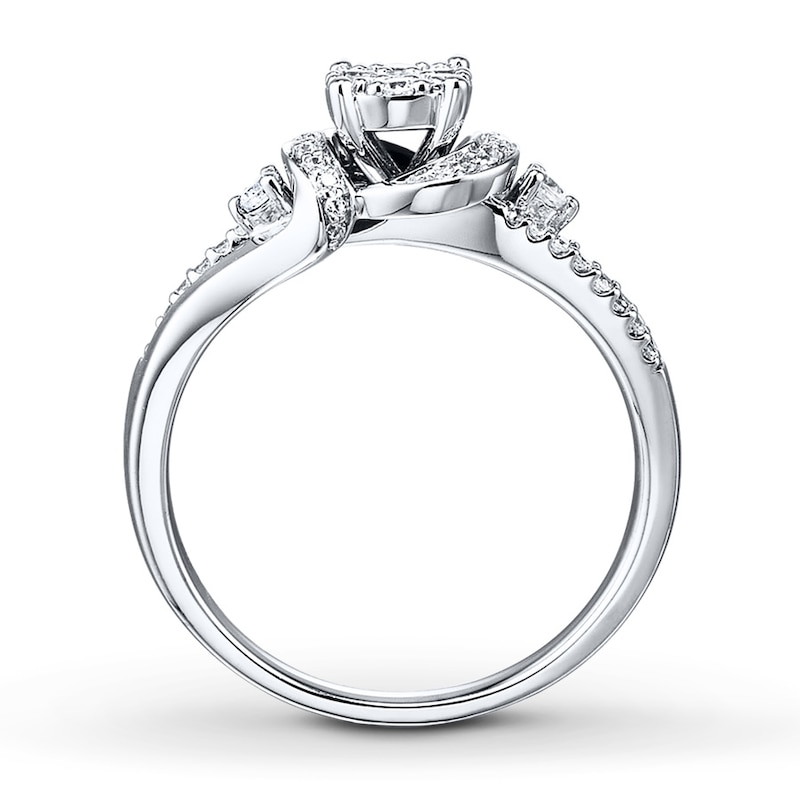 Main Image 2 of Previously Owned Diamond Promise Ring 1/3 ct tw Round 10K White Gold