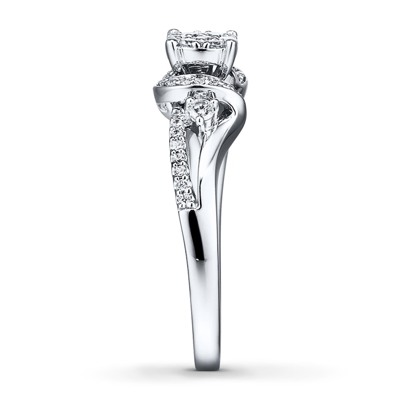 Main Image 3 of Previously Owned Diamond Promise Ring 1/3 ct tw Round 10K White Gold