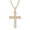 Thumbnail Image 1 of Previously Owned Men's Cross Necklace 1/2 ct tw Diamonds 10K Yellow Gold