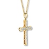 Thumbnail Image 3 of Previously Owned Men's Cross Necklace 1/2 ct tw Diamonds 10K Yellow Gold