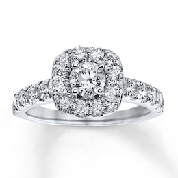 Previously Owned Diamond Engagement Ring 1-5/8 ct tw Round-cut 14K White Gold