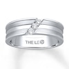 Thumbnail Image 0 of Previously Owned THE LEO Men's Wedding Band 1/6 ct tw Round-cut 14K White Gold