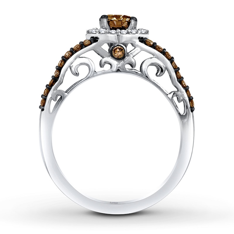 Main Image 2 of Previously Owned Le Vian Engagement Ring Chocolate Diamonds 7/8 ct tw Round-cut 14K Vanilla Gold