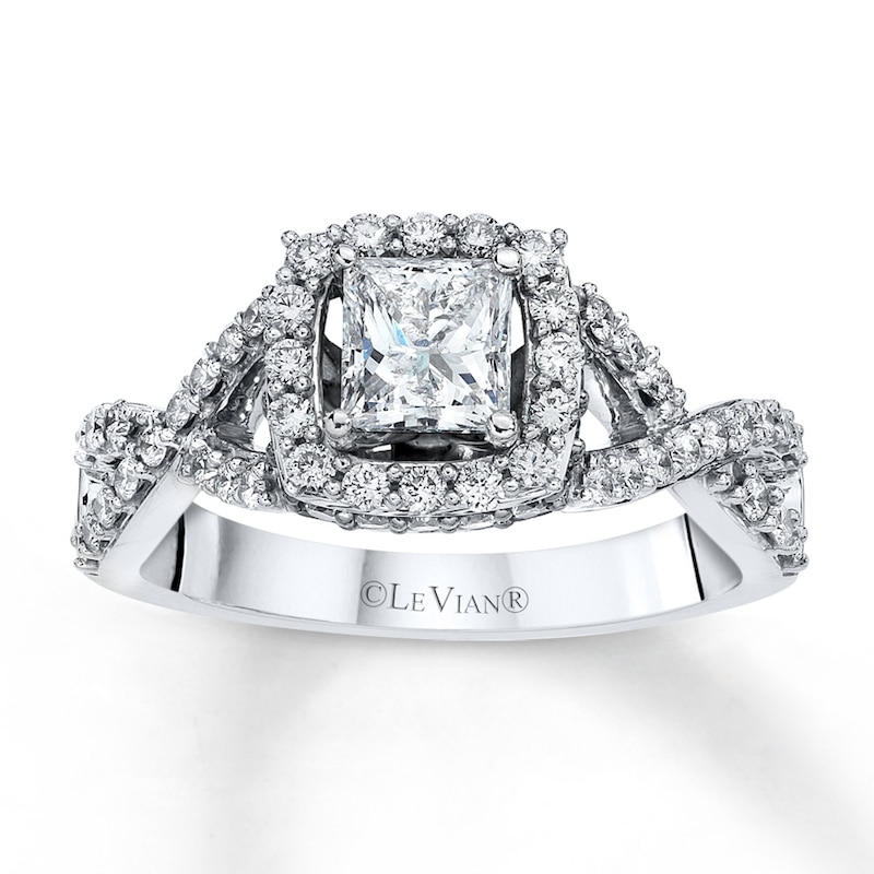 Main Image 1 of Previously Owned Le Vian Diamond Ring 1-1/4 ct tw Princess & Round-cut 14K Vanilla Gold