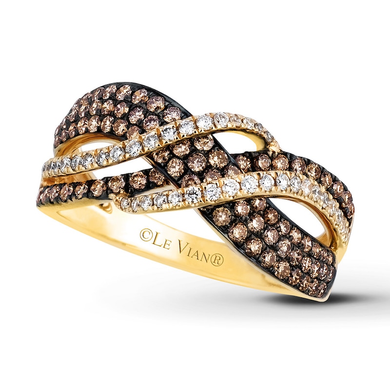 Main Image 1 of Previously Owned Le Vian Chocolate Diamond Ring 7/8 ct tw Round 14K Honey Gold