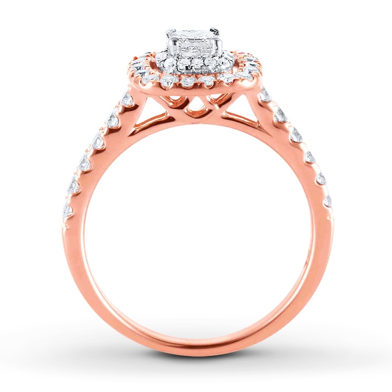 Main Image 2 of Previously Owned Diamond Ring 3/4 ct tw Princess & Round-cut 14K Rose Gold