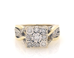 Previously Owned Multi-Diamond Engagement Ring 1/2 ct tw 10K Two-Tone Gold