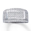 Thumbnail Image 1 of Previously Owned Men's Band 1 ct tw Round-cut Diamonds 10K White Gold - Size 7