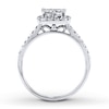 Thumbnail Image 1 of Previously Owned Diamond Engagement Ring 1 ct tw Princess & Round-cut 14K White Gold - Size 3.5