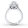 Thumbnail Image 1 of Previously Owned Neil Lane Engagement Ring 2-1/6 ct tw Cushion & Round-cut Diamonds 14K White Gold - Size 3.75