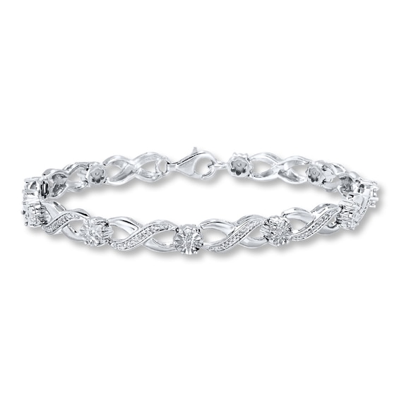 Previously Owned Diamond Infinity Bracelet 1/4 ct tw Sterling Silver 7.25"