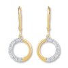 Thumbnail Image 1 of Previously Owned Circle Dangle Earrings 1/10 ct tw Diamonds 10K Yellow Gold