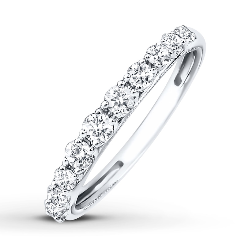 Main Image 4 of Previously Owned Diamond Anniversary Band 1/2 ct tw Round-cut 14K White Gold