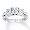 Thumbnail Image 0 of Previously Owned Diamond Ring 3/4 ct tw Princess & Round-cut  14K White Gold