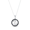 Thumbnail Image 0 of Previously Owned Black & White Diamond Circle Necklace 1/6 ct tw Round-cut Sterling Silver 18"
