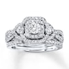 Thumbnail Image 1 of Previously Owned Diamond Bridal Set 1-1/8 ct tw Round-cut 14K White Gold