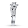 Thumbnail Image 3 of Previously Owned Diamond Bridal Set 1-1/8 ct tw Round-cut 14K White Gold