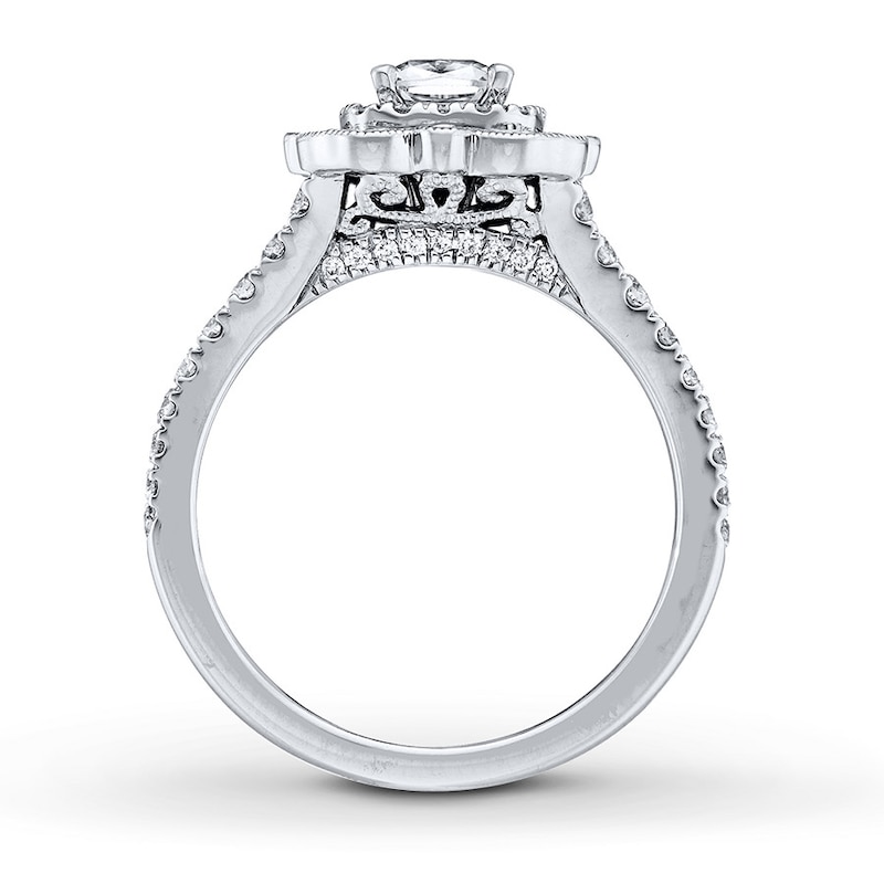 Main Image 2 of Previously Owned Neil Lane Engagement Ring 1-1/8 ct tw Cushion & Round-cut Diamonds 14K White Gold