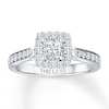 Thumbnail Image 1 of Previously Owned THE LEO Diamond Ring 3/4 ct tw Princess & Round-cut 14K White Gold