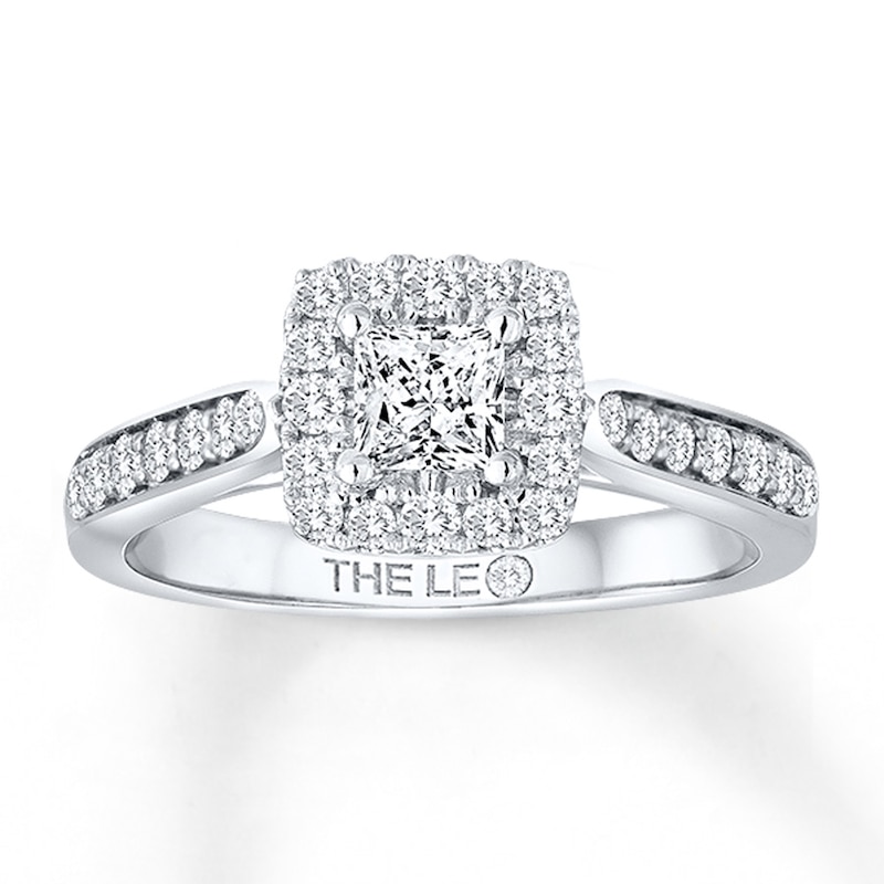 Main Image 1 of Previously Owned THE LEO Diamond Ring 3/4 ct tw Princess & Round-cut 14K White Gold